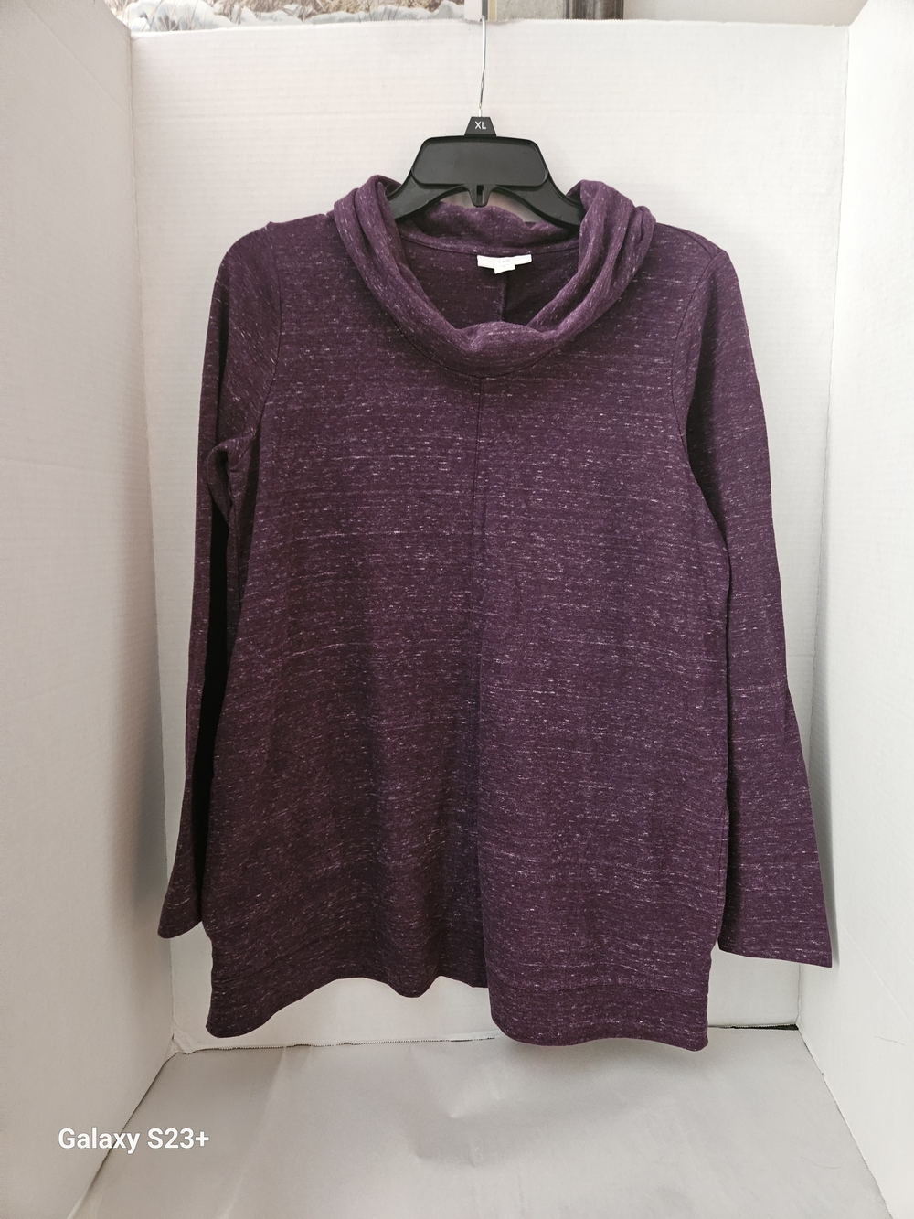 J. Jill Purple Cowl Neck Tunic Sweater
